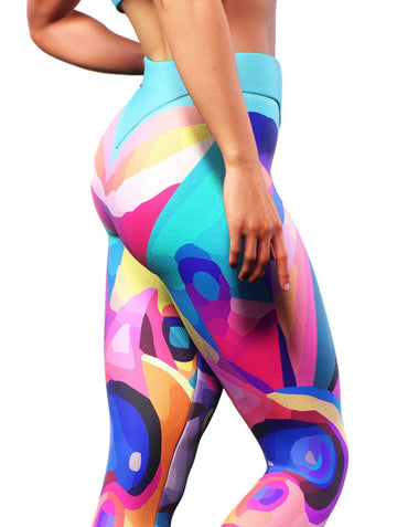 Abstract Art Blue Yoga Pants
